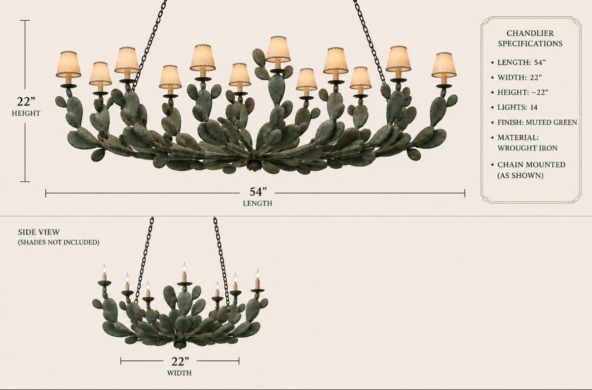 El Hierro Nopal - Wrought Iron Chandelier