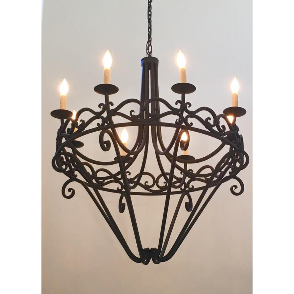 Custom Wrought Iron Chandeliers Custom Katy W/Crystals Iron Chandelier