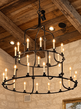 Español Sueño Double Tier - Wrought Iron Chandelier