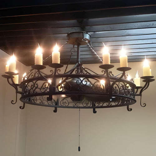 Fandelier Chandelier - Wrought Iron Chandelier