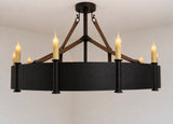 Black Iron and Leather Fandelier (Sale)