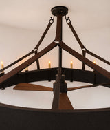 Black Iron and Leather Fandelier (Sale)
