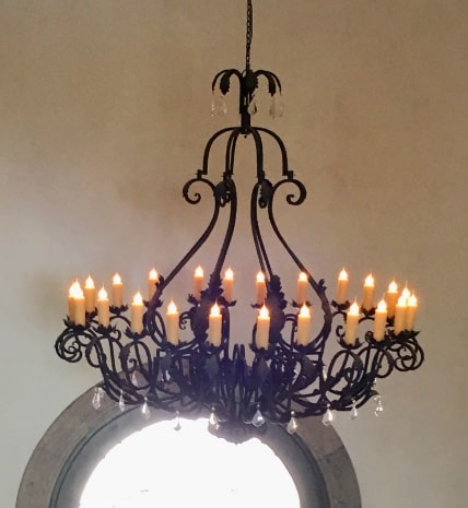 Wrought Iron Light Fixtures, Large Rustic Iron Chandelier